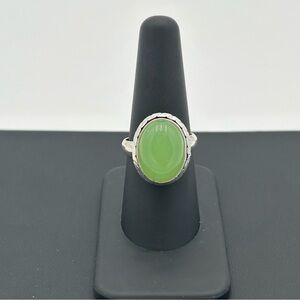 Vintage Sterling Silver Light Green Stone Ring